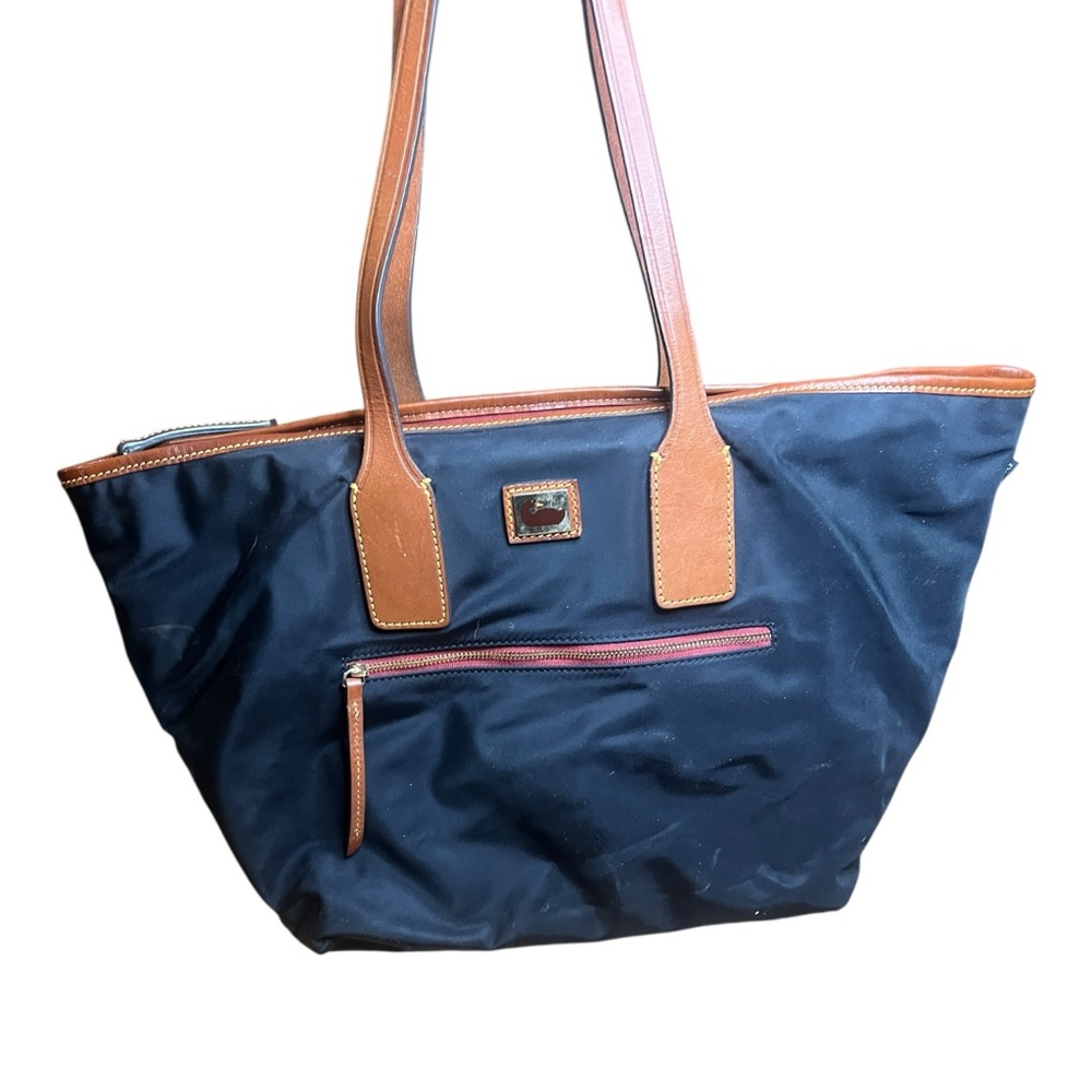 Dooney & Bourke Wayfarer Nylon Tote – Black w/ Vachetta Leather Trim